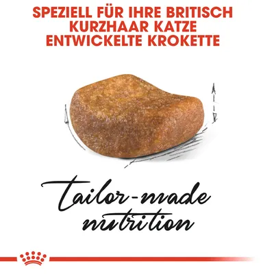 Speziell für Britisch Kurzhaar Katzen entwickelte Krokette. Tailor-made nutrition.