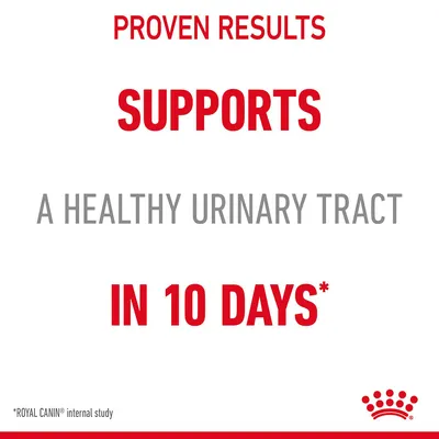 Proven results: supports a healthy urinary tract in 10 days, based on Royal Canin internal study.