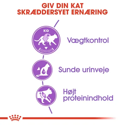 Giv din kat skræddersyet ernæring. Vægtkontrol, sunde urinveje, højt proteinindhold.