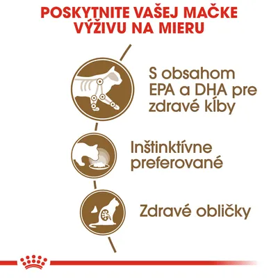 POSKYTNITE VAŠEJ MAČKE VÝŽIVU NA MIERU. S obsahom EPA a DHA pre zdravé kĺby, inštinktívne preferované, zdravé obličky.