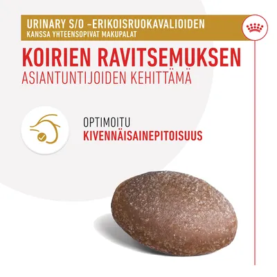URINARY S/O -erikoisruokavalioiden kanssa yhteensopivat makupalat. Koirien ravitsemuksen asiantuntijoiden kehittämä. Optimoitu kivennäisainepitoisuus.