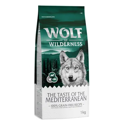 Wolf of Wilderness, The Taste of the Mediterranean, 100% kornfri opskrift med frisk lam, kylling, ørred og hyldebær, 1 kg.