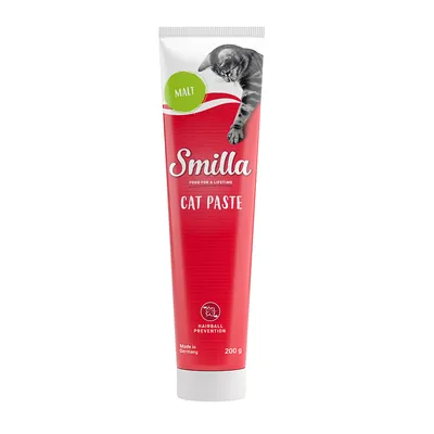 Smilla Cat Paste with malt, 200g. Supports hairball prevention. Made in Germany.