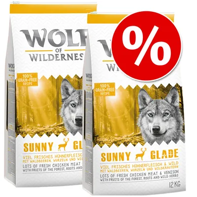 Økonomipakke: 2 x 12 kg Wolf of Wilderness Tørrfôr
