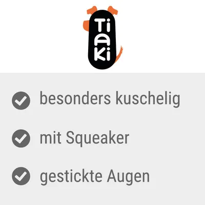 Tiaki. Besonders kuschelig, mit Squeaker, gestickte Augen.