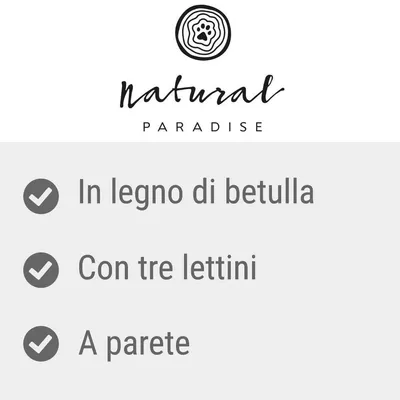 Natural Paradise. In legno di betulla, con tre lettini, a parete.