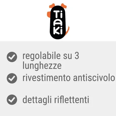 Tiaki, regolabile su 3 lunghezze, rivestimento antiscivolo, dettagli rifrangenti