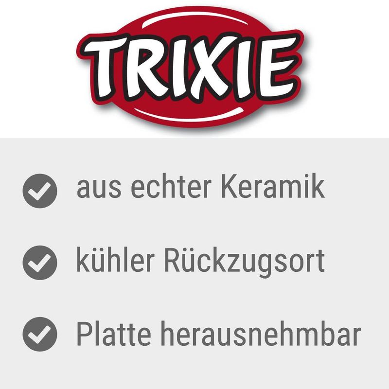 Trixie. Aus echter Keramik, kühler Rückzugsort, Platte herausnehmbar.