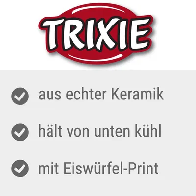 Trixie. Aus echter Keramik, hält von unten kühl, mit Eiswürfel-Print.