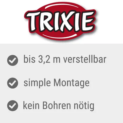 Trixie. Bis 3,2 m verstellbar, simple Montage, kein Bohren nötig.