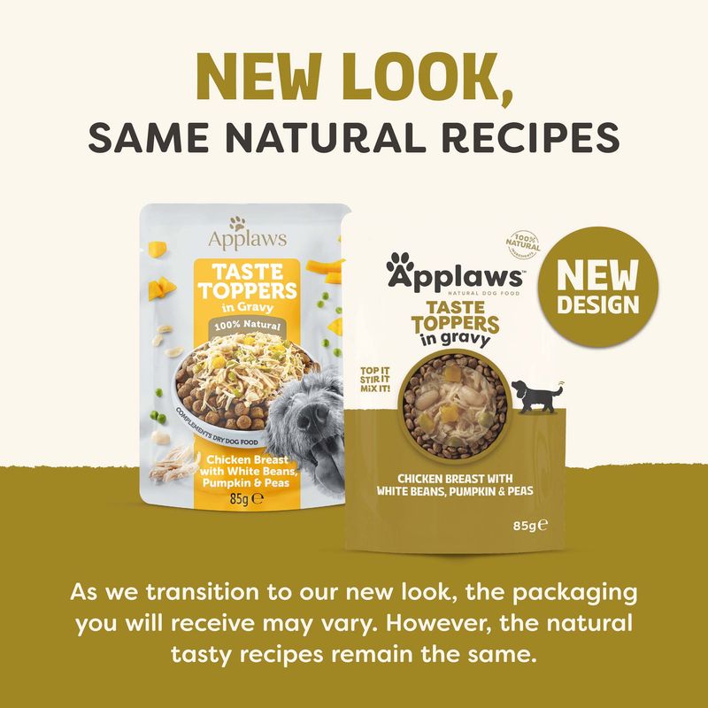 Икономична опаковка Applaws Taste Toppers в сос, за кучета 24 x 85 г