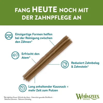 Whimzees Zahnpflegesnack: Einzigartige Formen reinigen zwischen den Zähnen, erfrischt den Atem, reduziert Zahnbelag und Zahnstein, lang anhaltender Kausnack für mehr Zeit zum Putzen.