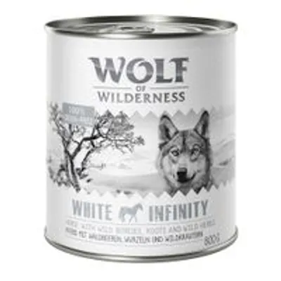 Wolf of Wilderness White Infinity, Nassfutter mit Pferd, Wurzeln und Wildkräutern, 800g Dose.