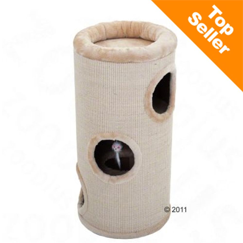 This climbing barrel with a total of three openings is sure to become a favorite with your cat This climbing barrel with a total of three openings is sure to become a favorite with your cat