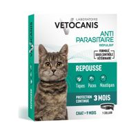 Collier répulsif contre les puces et les tiques Vetocanis pour chat