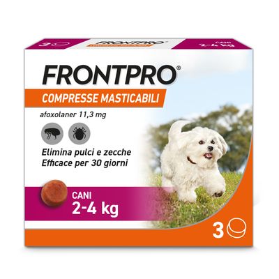 Frontline FRONTPRO compresse masticabili per cani 2-4 kg Set %: 6 compresse (11 mg)**