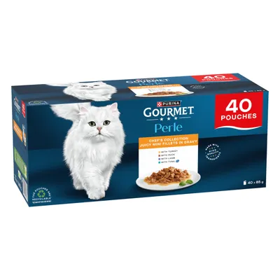 Gourmet Perle Pouches Mixed Pack 40 x 85g - Chef's Collection in Gravy