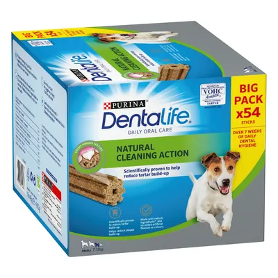 Purina Dentalife Daily Oral Care, natural cleaning action, big pack of 54 sticks, scientifically proven to help reduce tartar build-up, suitable for small pets 7-12kg.