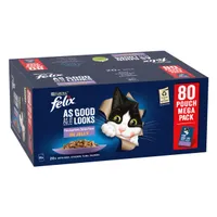 Felix As Good As It Looks Jumbo Pack 80 x 85g - Favourites Selection in Jelly