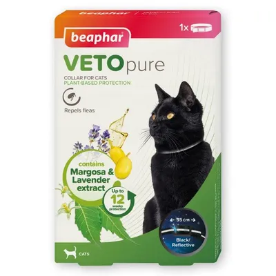 beaphar VETOpure Plant-Based Protection Flea Reflective Collar for Cats - 35cm