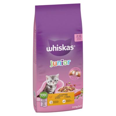 Whiskas 2 x 14 kg junior s kuřecím masem