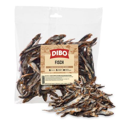DIBO Fish, fine delicacy for dogs, rich in vitamins and minerals, dried fish in transparent packaging, 200 g.
