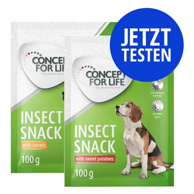 Concept for Life Insect Snack mit Karotten und Süßkartoffeln, 100g. Niedriges allergenes Potenzial, ohne zugesetzte Getreide. Jetzt testen.