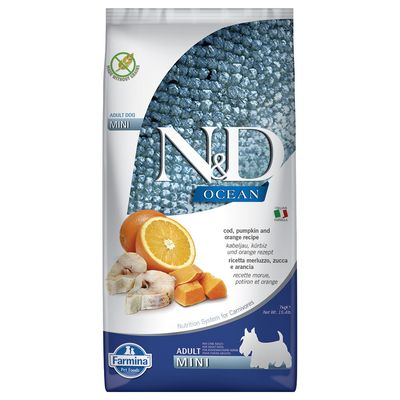 Farmina N&D Ocean Pumpkin Adult Mini Cod & Orange 2 x 7 kg