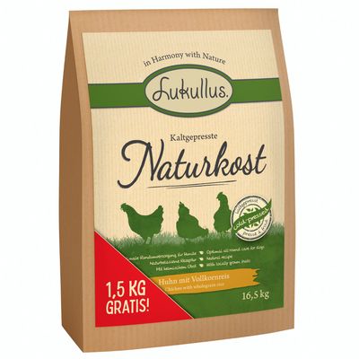 15 + 1,5 kg gratis! Lukullus Koudgeperst Naturkost Kip 16,5 kg