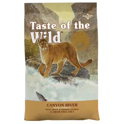 Taste of the Wild Canyon River Feline Formula с форелью и копченым лососем, беззерновой рацион.