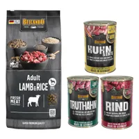 Lot mixte Belcando 15 kg / 12,5 kg + 6 x 400 g pour chien - Adult agneau, riz (12,5 kg)