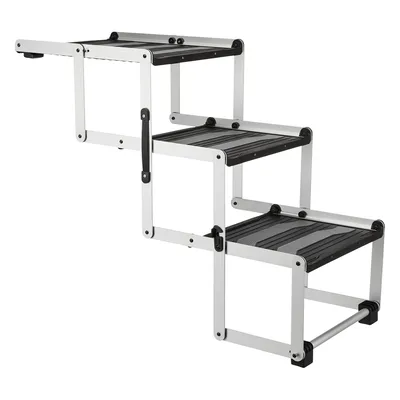 Trixie Friends on Tour 3-delige Opvouw-Trap, Aluminium/TPR - L 120 x B 37 x H 50 cm / L 100 x B 37 x H 57 cm
