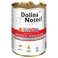 Megapakiet Dolina Noteci Premium Junior, 48 x 400 g - Serca wołowe