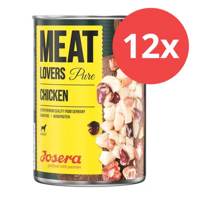 Josera Meat Lovers Pure Chicken, 12x Dose, Super Premium Qualität aus Deutschland, getreidefrei, Monoprotein, für erwachsene Hunde. Josera Meat Lovers Pure Chicken, 12x Dose, Super Premium Qualität aus Deutschland, getreidefrei, Monoprotein, für erwachsene Hunde.