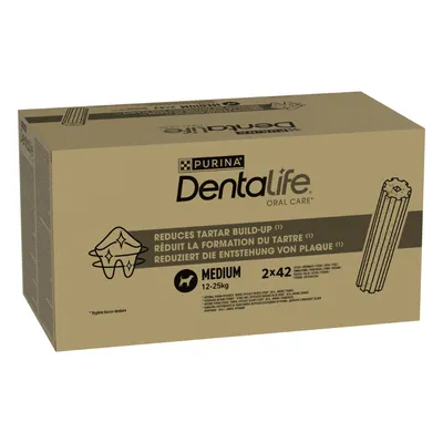PURINA Dentalife Tägliche Zahnpflege-Snacks für mittelgrosse Hunde - 84 Sticks (28 x 69 g)