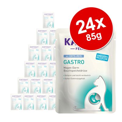 Kattovit Gastro tasakos 24 x 85 g Mix II: 12x pulyka & rizs + 12x lazac & rizs