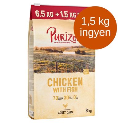 6,5 kg + 1,5 kg ingyen! 8 kg Purizon Adult