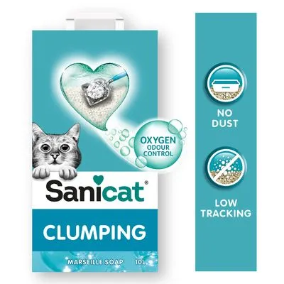 Sanicat Klonterende Kattenbakvulling met Marseillezeep - Dubbelpak 2 x 10 l
