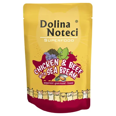 Dolina Noteci Superfood, 10 x 85 g - Huhn und Rind mit Goldbrasse