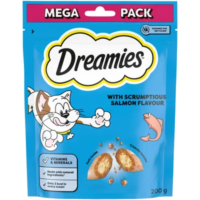Dreamies Big Pack Cat Treats - Salmon - Multibuy: 6 x 200g