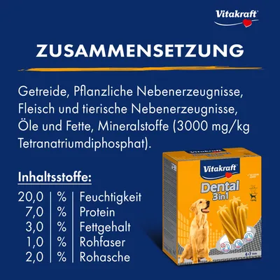 Multipack Vitakraft Dental 3in1, taille M pour chien - 12 x 180 g