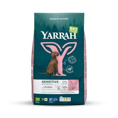 Yarrah Bio Sensitive met Biologische Kip & Biologische Rijst Hondenvoer