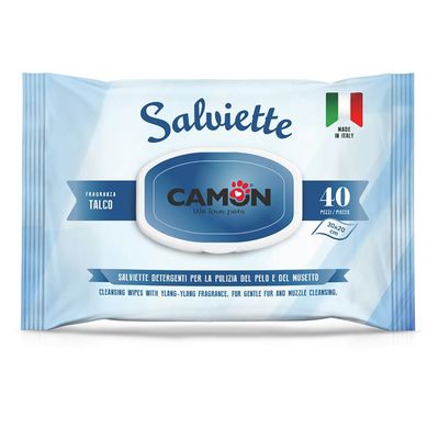 Camon мокри кърпички за грижа за козината на кучета и котки 40 броя Говори