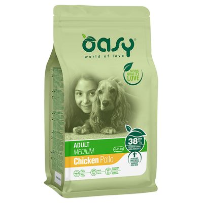 Oasy Adult Medium Pollo Crocchette per cani Set %: 2 x 12 kg