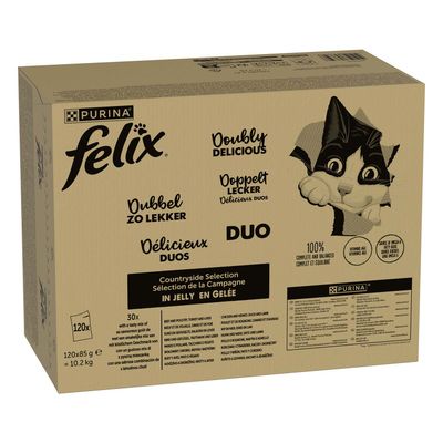 Felix: 120 x 80 g / 85 g Megapakiet + Sauce Time, 24 x 40 g gratis! - Fantastic w galarecie, So gut wie es aussieht, podwójny smak, 120 x 85 g