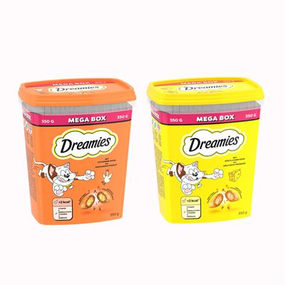 Dreamies Mega Tub - 4 x 350 g lajitelma: kana & juusto