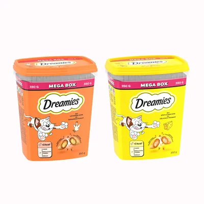 Dreamies Mega Tub - 4 x 350 g lajitelma: kana & juusto