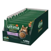 38 + 10 Δωρεάν! 48 x 85 g Ultima Cat Sterilized - Κοτόπουλο & Σολομός