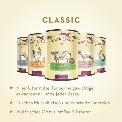 Terra Canis Hausmannskost für Hunde, Pute mit Brokkoli, Birne & Kartoffeln. Glutenfrei, getreidearm, 100% Lebensmittelqualität, 100% Natur.