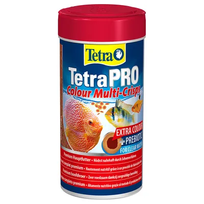 TetraPRO Colour Multi-Crisps, Premium Hauptfutter mit Extra Colour und Prebiotika für klare Wasser. Höchst nahrhaft durch Schonverfahren.